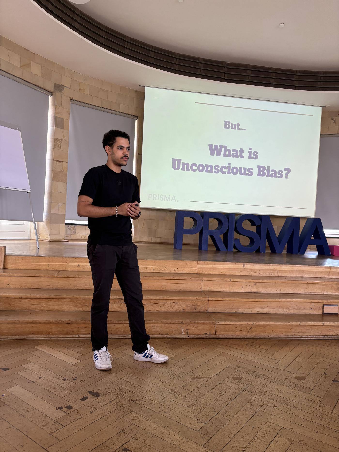 man speaking at a workshop