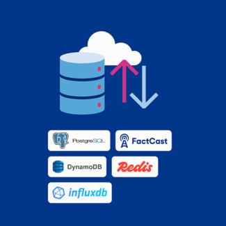 database tools cloud with arrows